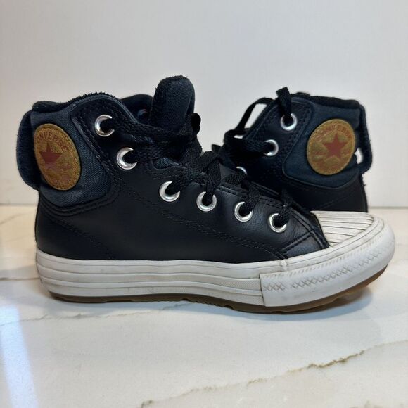 Converse Leather Chuck Taylor All Star Berkshire Boot Black Size Kid 1 - Picture 1 of 11